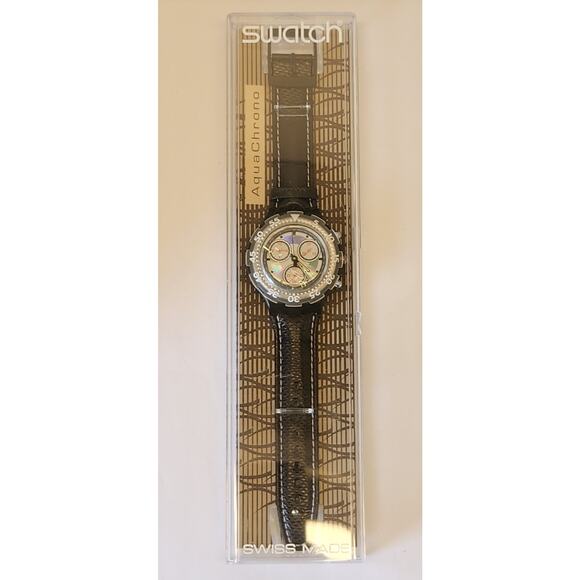 Swatch Watch BLACK RUDDER SBB100 1993 AQUACHRONO NON WORKING COLLECTORS DISPLAY - Picture 4 of 9